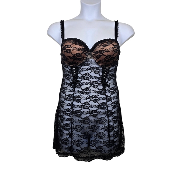 Adore Me Womens Black Lace Bustier Slip Size XL NWT - Picture 1 of 8